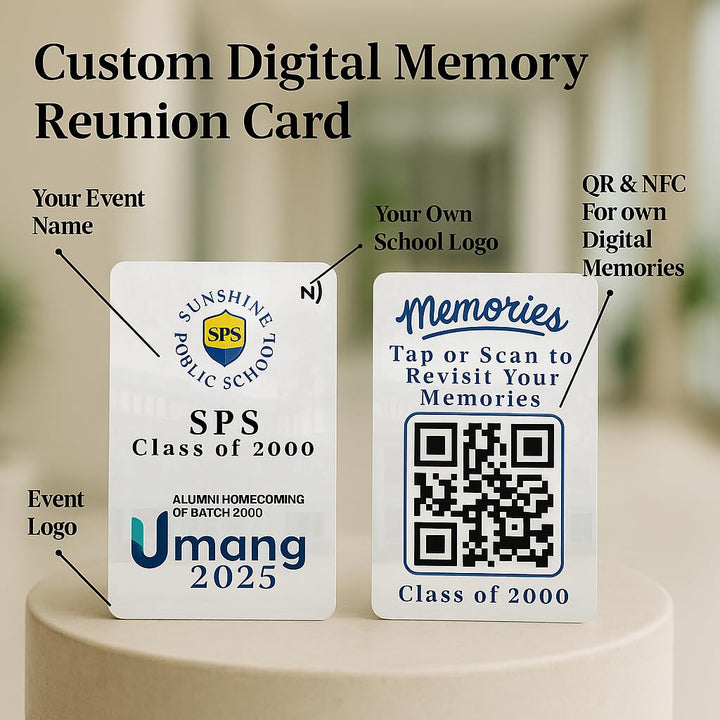 tinydabba Custom Alumni Meet Keepsake Card with NFC & QR Code | Person