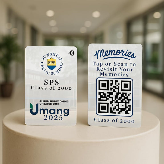 tinydabba Custom Alumni Meet Keepsake Card with NFC & QR Code | Person