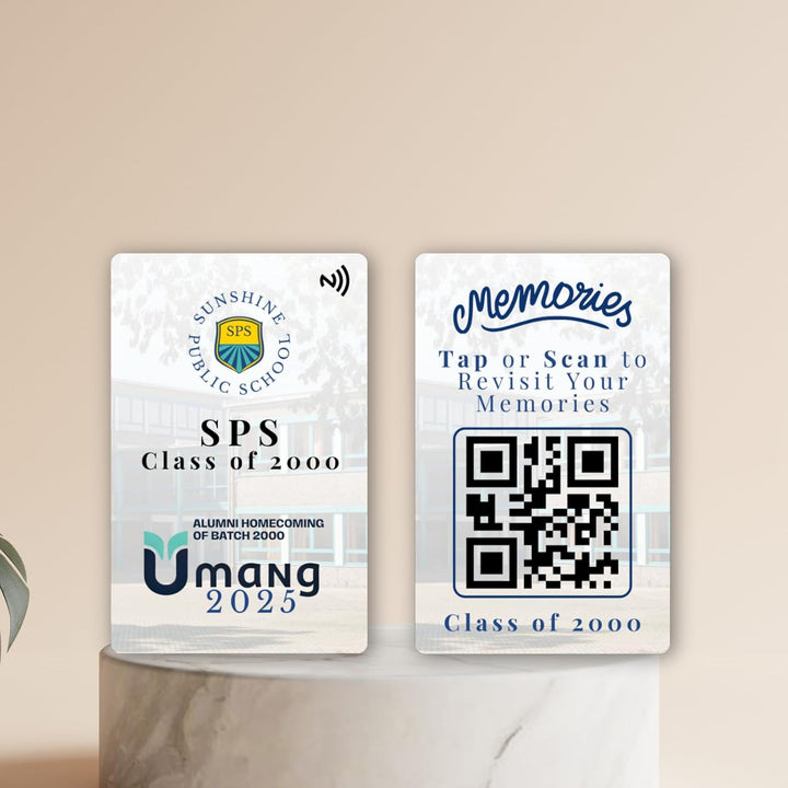 tinydabba Custom Alumni Meet Keepsake Card with NFC & QR Code | Person